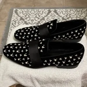 Aldo | Shoes | Aldo Black Pearl Studded Mens Loafers Disney  display picture 2